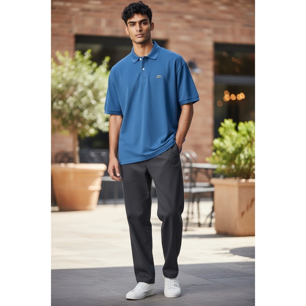 209 Lacoste Slim Fit Polo Shirt Mens XXL Blue Short Sleeve Cotton Pique PH4012